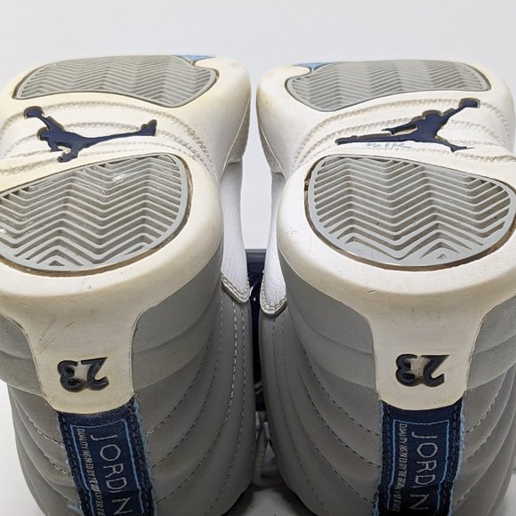 Nike Air Jordan 12 Retro Sneaker Youth 12C Gray Univ Blue Mid Top 151186 007 - Picture 2 of 11